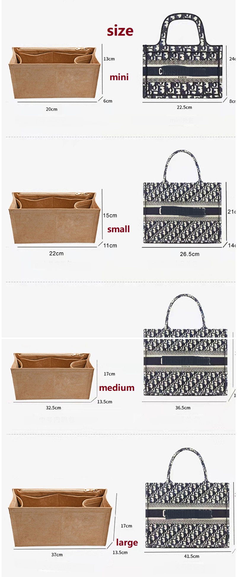 Makeup Bag For Dior Book Tote  - огляд і ціна Luxury Bags Dior
