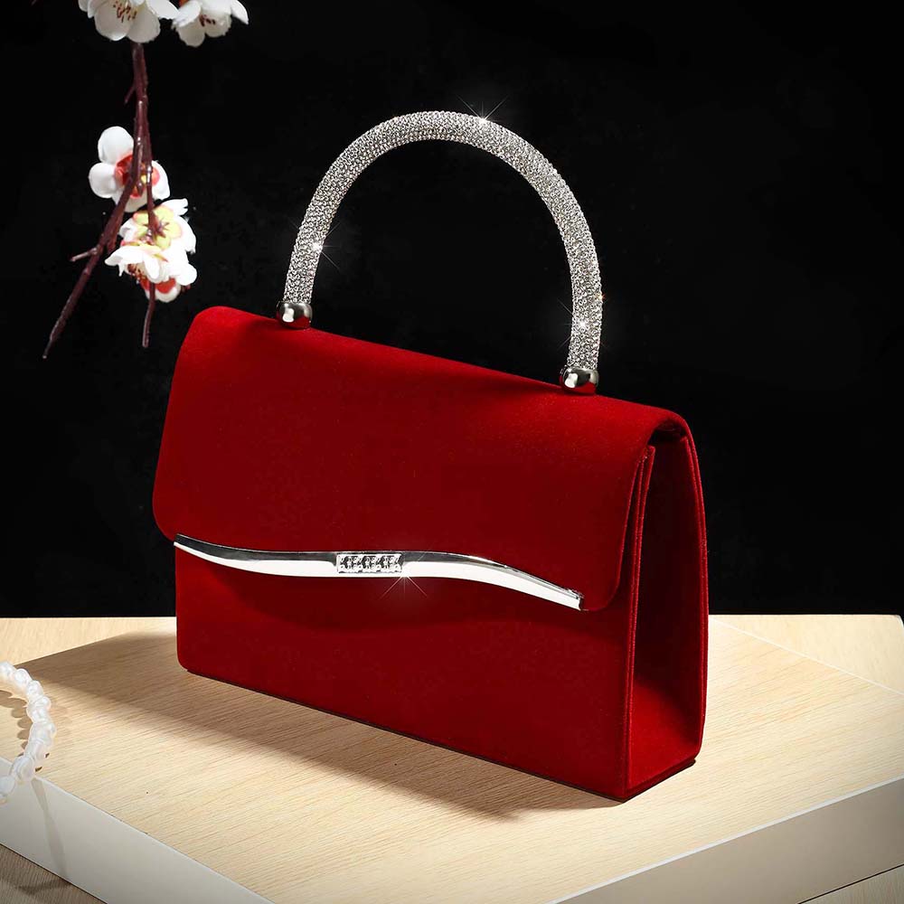 New wine red velvet diamond-en - огляд і ціна Luxury Bags Mini