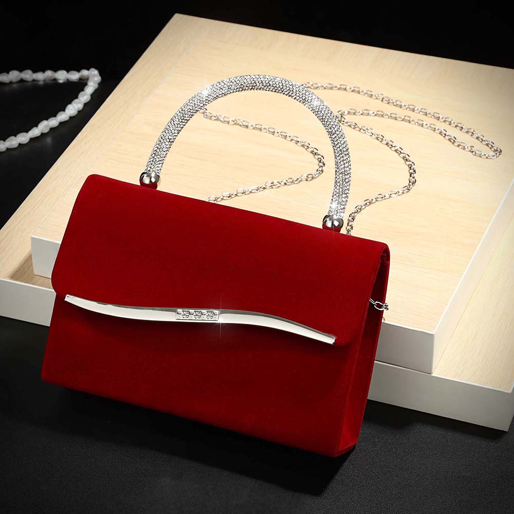 New wine red velvet diamond-en - огляд і ціна Luxury Bags Mini